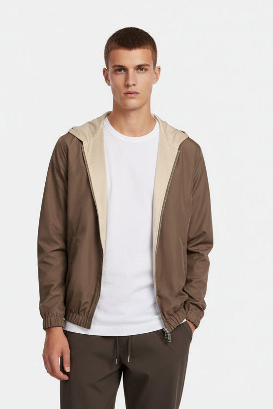 Desert Taupe Hooded Blend Jacket