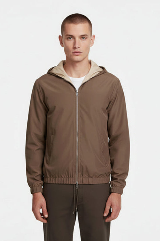 Desert Taupe Hooded Blend Jacket