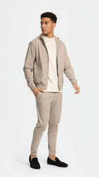 Light Beige Hooded Tech Suit