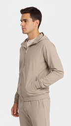 Light Beige Hooded Tech Suit