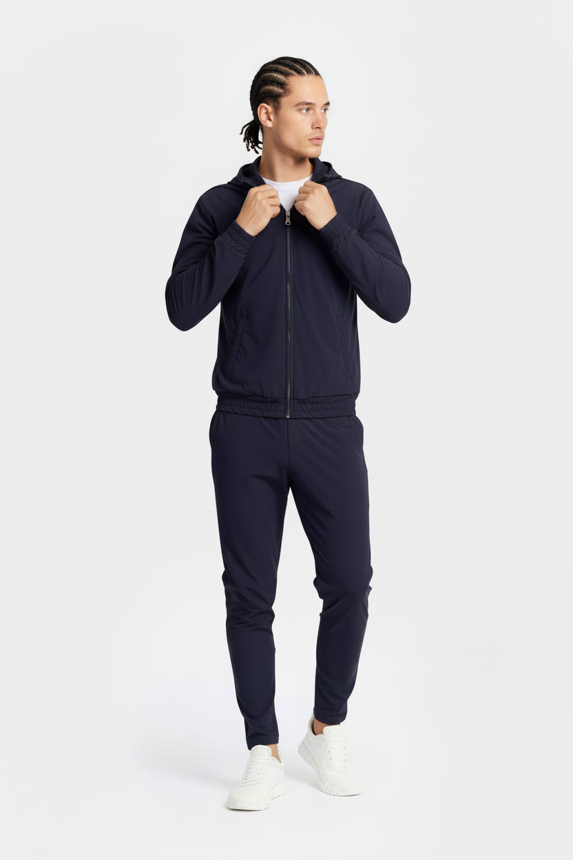 Midnight Blue Hooded Tech Suit