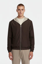 Mocha Brown Hooded Blend Jacket