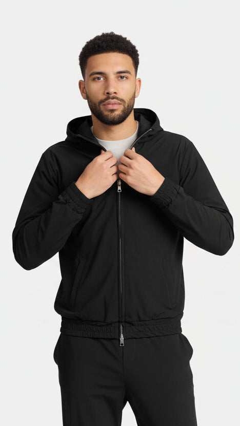 Onyx Black Hooded Tech Suit