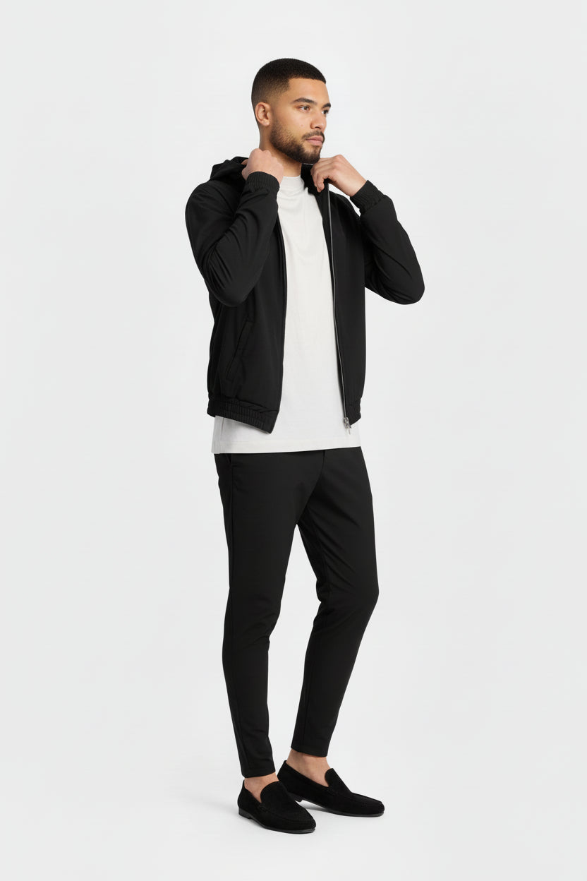 Onyx Black Hooded Tech Suit