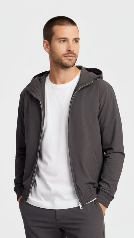 Slate Grey Hooded Tech Suit