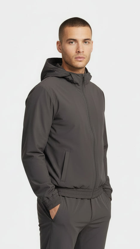 Slate Grey Hooded Tech Suit